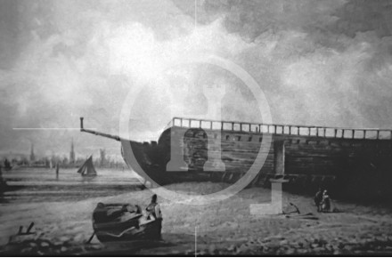 The Floating Bath on the shore at Wallasey ...